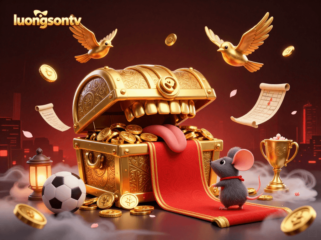 Experience thrilling wins with luongsontv's exciting sports betting action in an engaging 3D illustration.