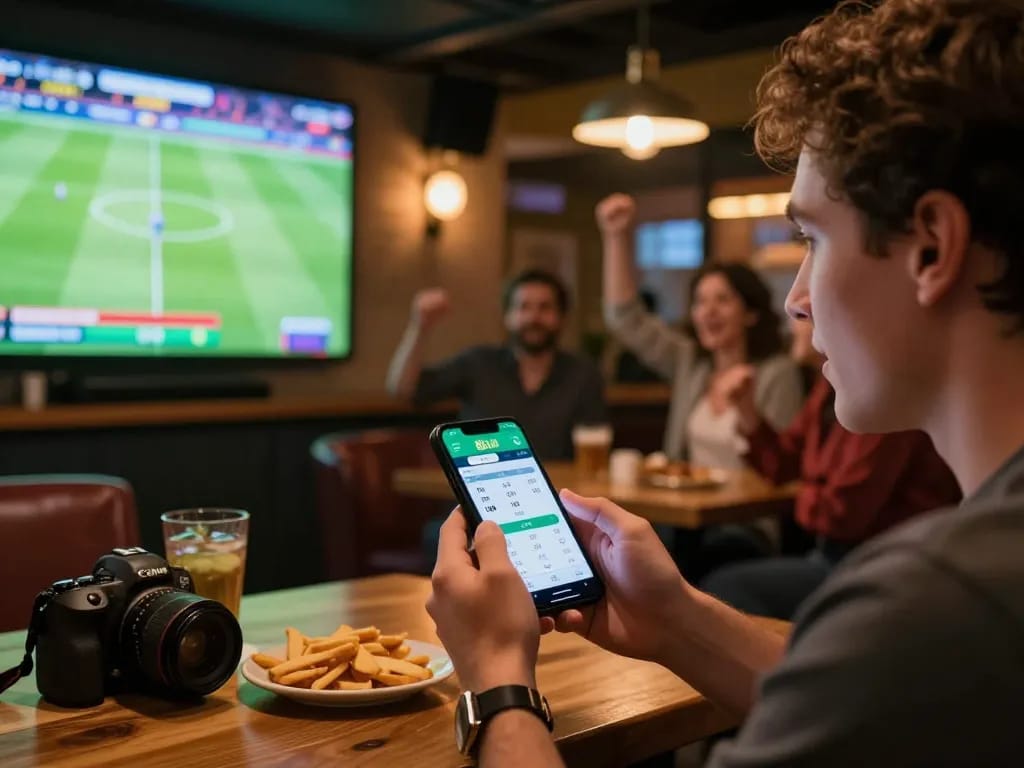 Experience sports betting action at 88CLUB with a smartphone displaying live odds.