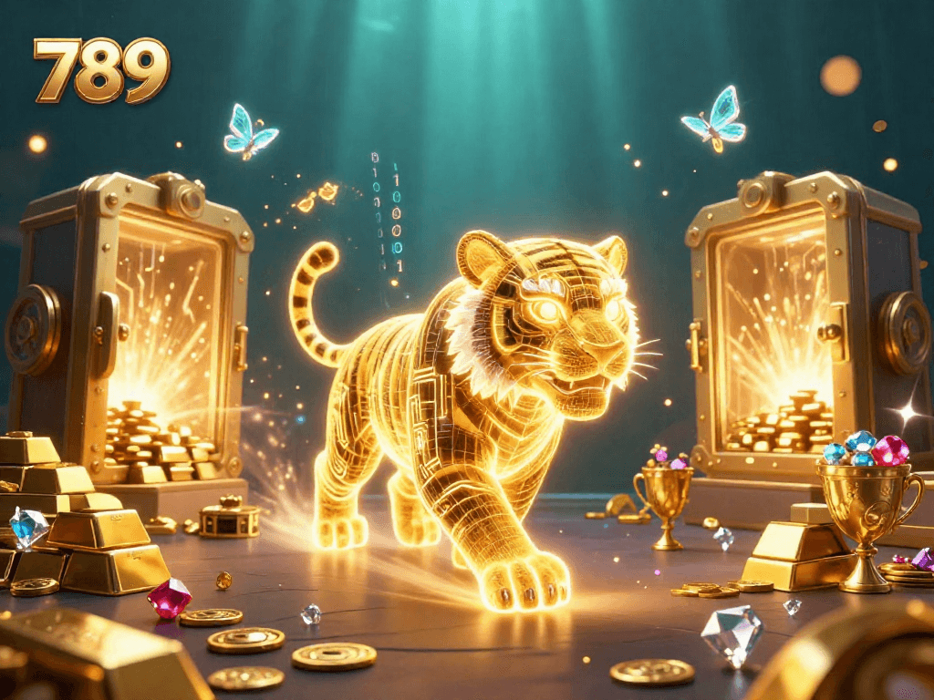 Experience the thrill of 789 with a dynamic casino illustration showcasing vibrant gaming elements.