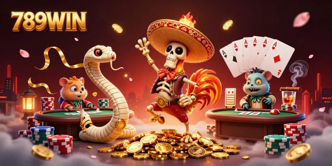 Experience big wins at 789WIN with dynamic poker action and exciting characters in this vibrant casino scene.
