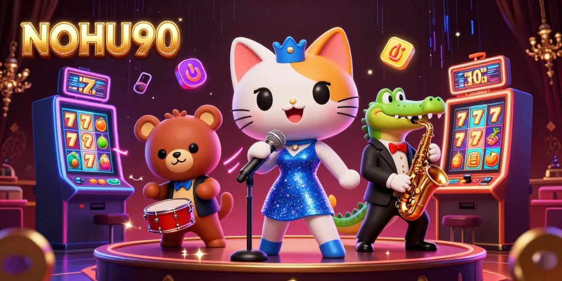 Experience the excitement at NOHU90 with unique games and vibrant illustrations in an exhilarating casino environment.