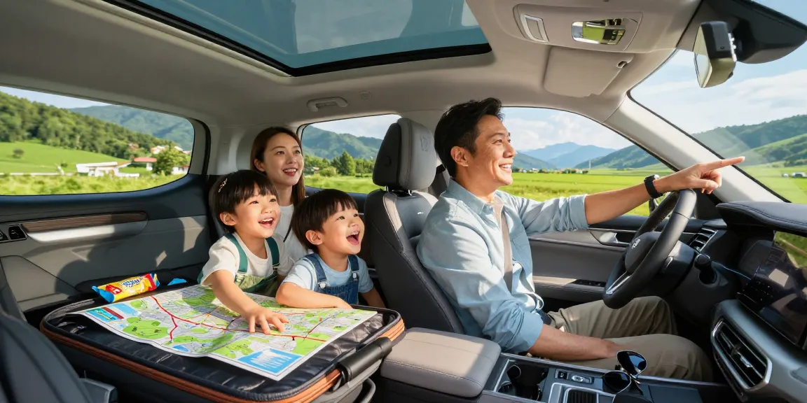 Family enjoying a road trip in a spacious car emphasizing the best extended car warranty for peace of mind on adventures.