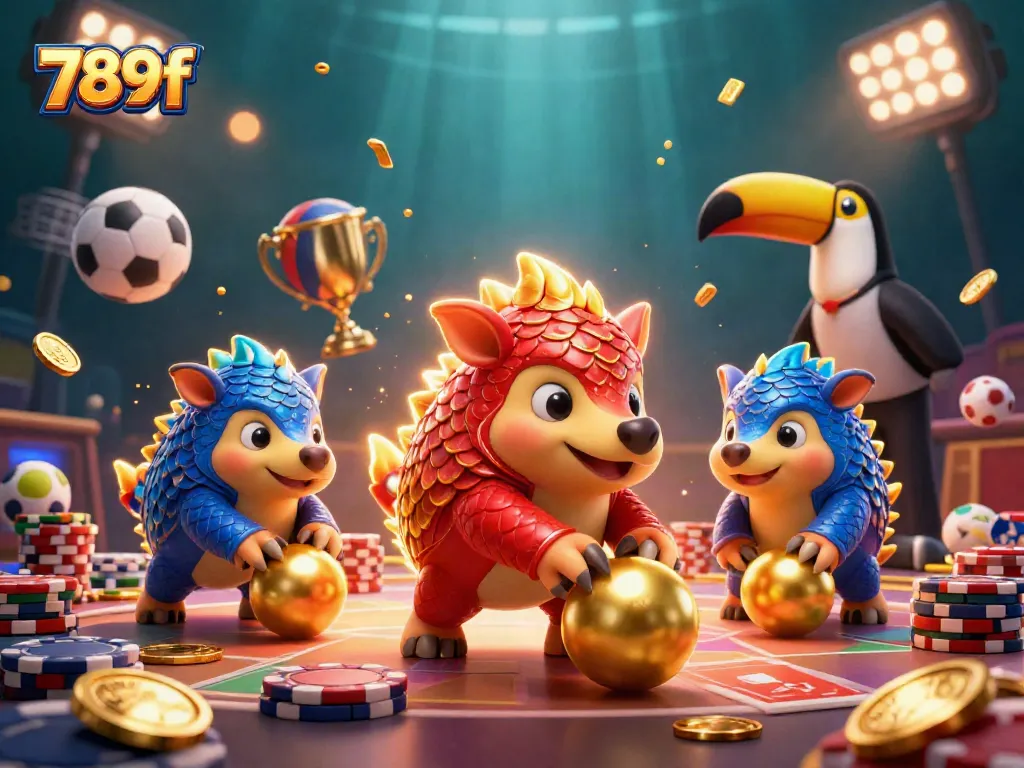 Engaging 789f scene with rival pangolins in a dynamic casino game setting filled with colorful elements.