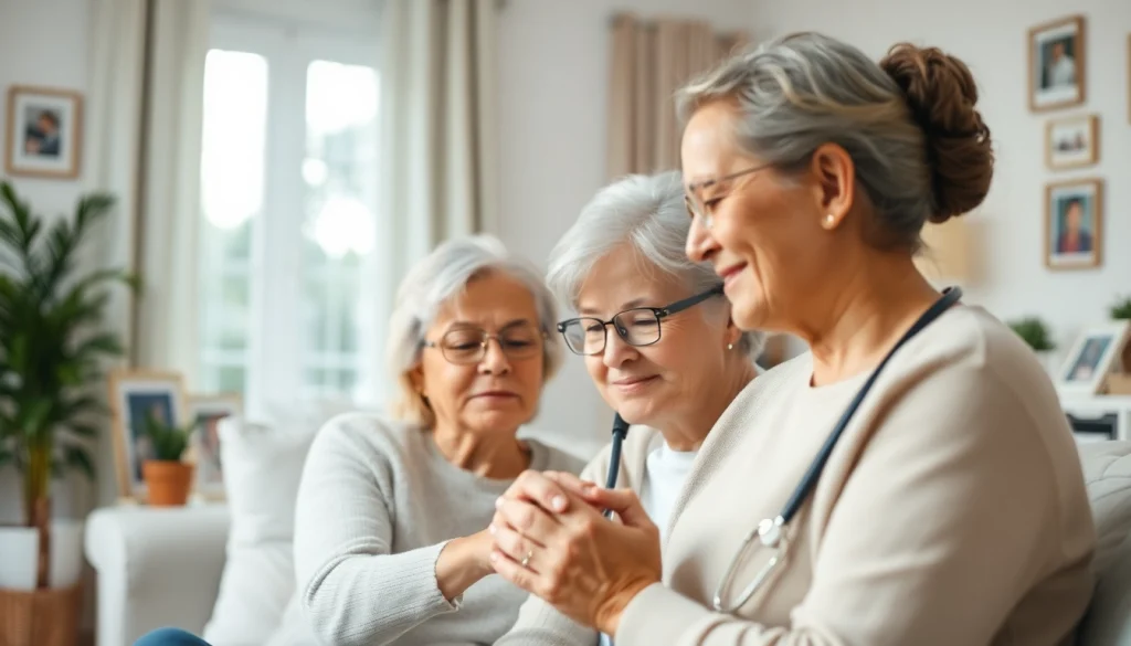 Discover in home health care services near me through care interactions in a warm living room.