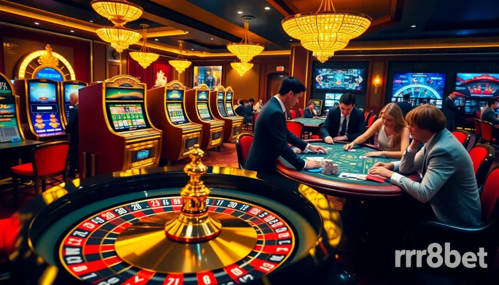 Play excitement at rr88bet with vibrant casino games and lively betting scenes.