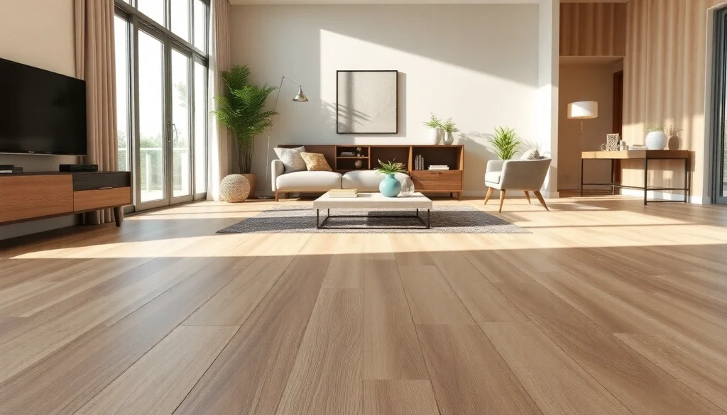 beautifully installed luxury vinyl plank flooring enhances a cozy living room atmosphere