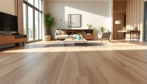 beautifully installed luxury vinyl plank flooring enhances a cozy living room atmosphere