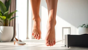 Showcase of an individual selling feet pics with stylish presentation and vibrant lighting.