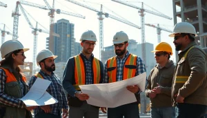 New York Commercial General Contractor team collaborating on a construction project
