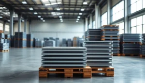 Display of iPad pallets for sale in a modern warehouse, emphasizing product organization and quality.