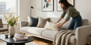 Stylish living room decor with modern elements and inviting atmosphere